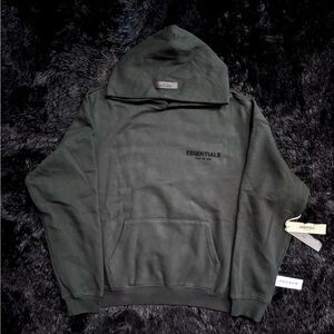 Fear Of God Essentials Hoodie Stretch Limo Black SS22 Size M Brand New